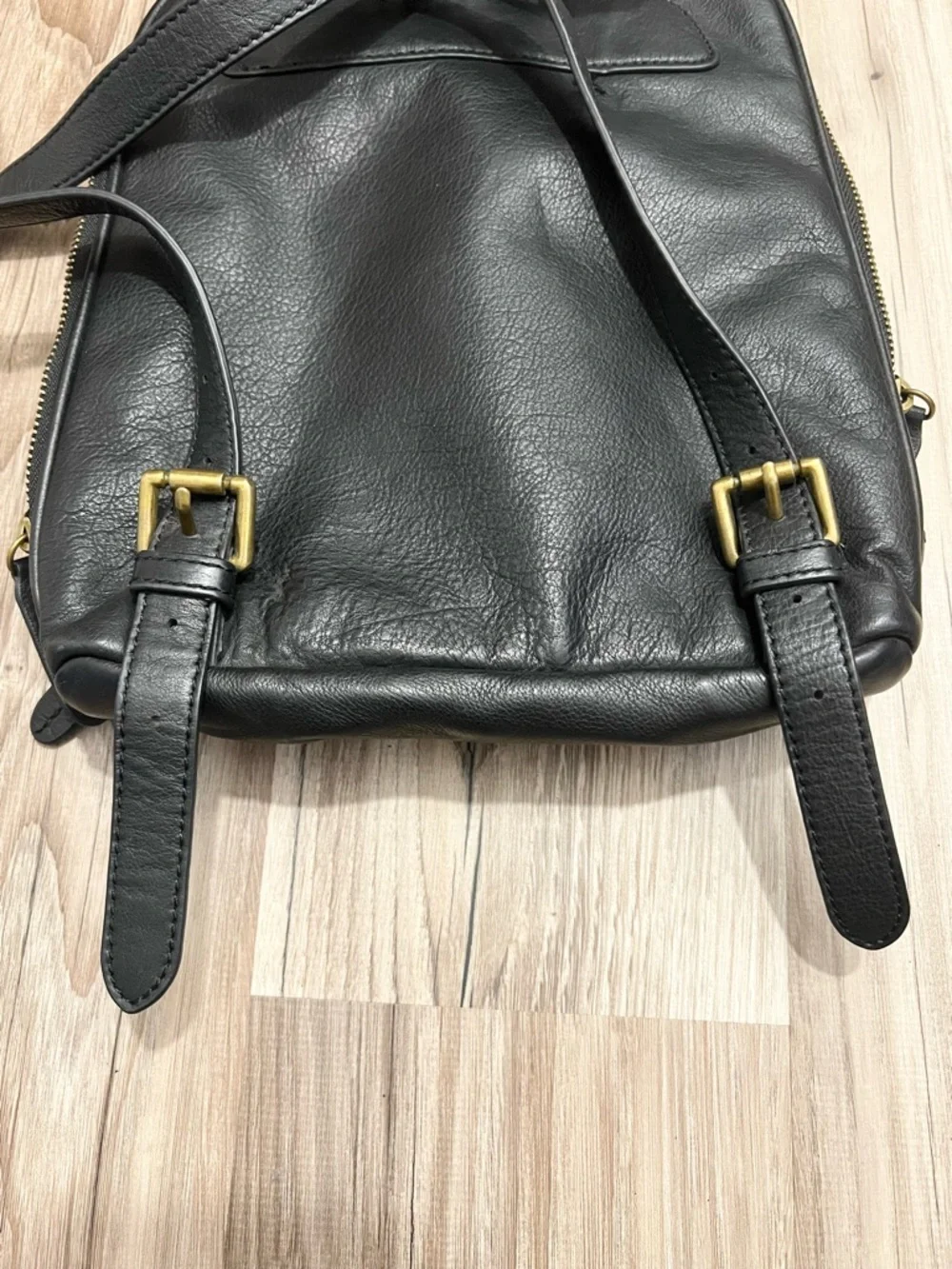 Margot Mini Backpack Black Soft Pebble Leather Moto Zip Around Pockets